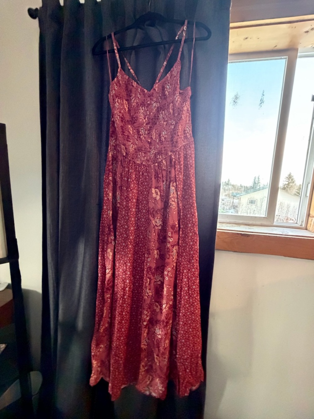 Rock & Roll Cowgirl Mauve Floral Maxi Dress